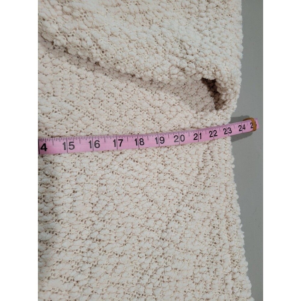 Unbranded Popcorn Knit Cardigan Women 2XL Cream Excellent Oversized Open Front - Picture 4 of 9